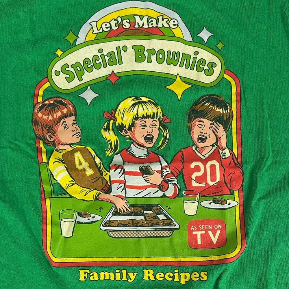 Steven Rhodes Let's Make Special Brownies T-Shirt - Green, Size Small